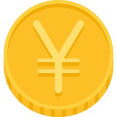 Yen and yuan coin, currency sign used for the Japanese yen and the Chinese yuan