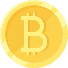 Bitcoin cryptocurrency vector icon, decentralized digital currency