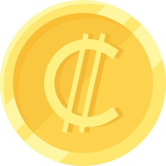 Costa Rican colón coin, currency of Costa Rica