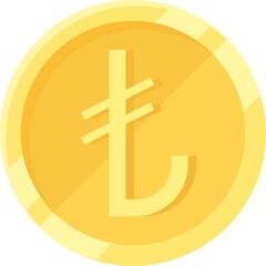 Obraz premium Turkish lira coin icon, currency of Turkey