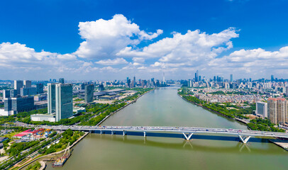 Aerial view of Guangzhou City, China
