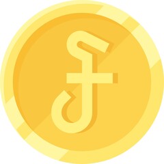 Cambodian riel coin icon, currency of Cambodia