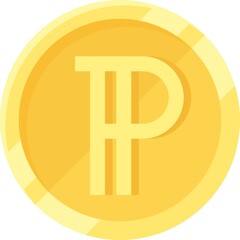 Transnistrian ruble coin icon, currency of Transnistria