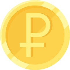 Russian ruble coin, currency of the Russian Federation