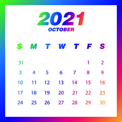 Abstract and modern calendar of 2021