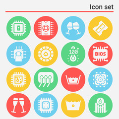 16 pack of crisp  filled web icons set