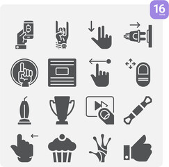 Simple set of punch related filled icons.