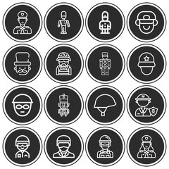 16 pack of morgan  lineal web icons set