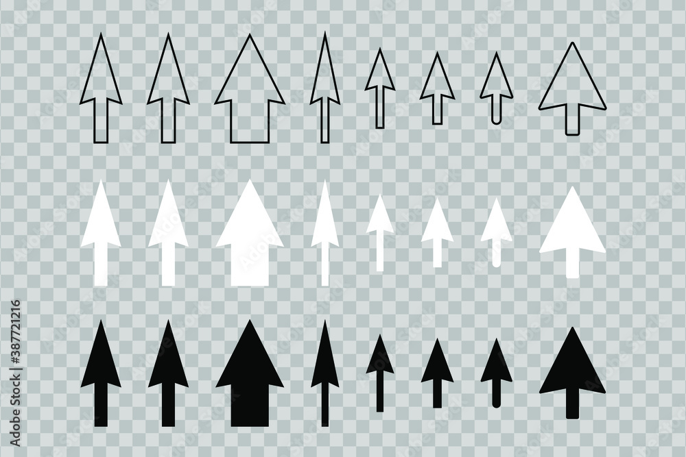 Poster vector cursor icons set isolated on background.