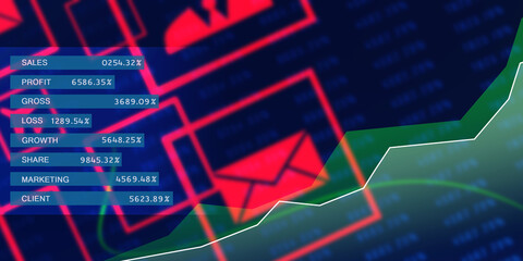 2d illustration abstract envelope background 