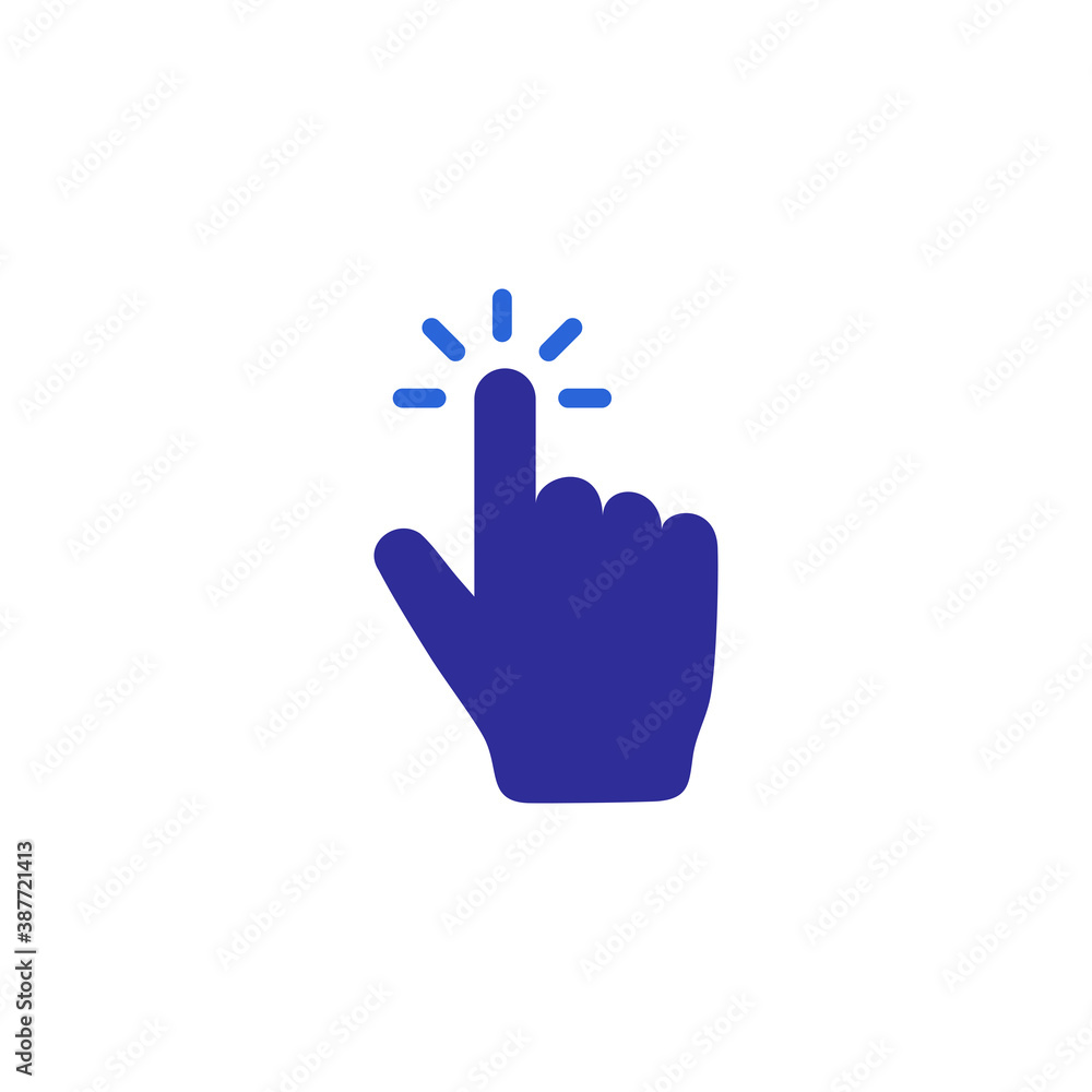 Poster hand click icon vector. hand cursor icon