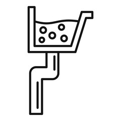 House gutter icon, outline style