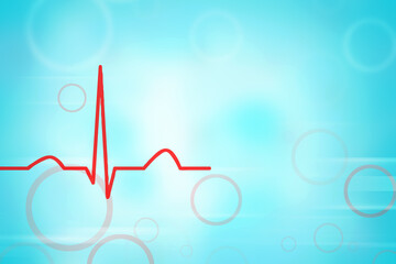 Heart with cardiogram - 2D illustration