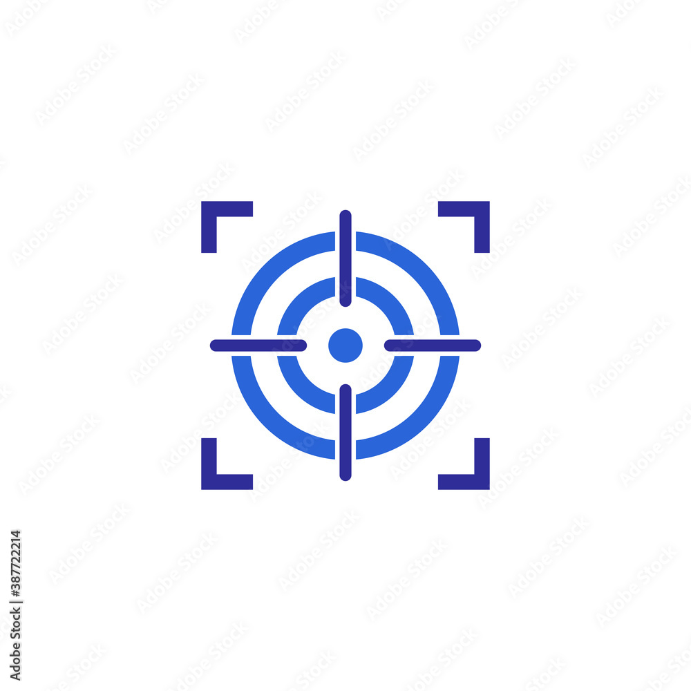 Poster target icon vector. target and arrow vector icon