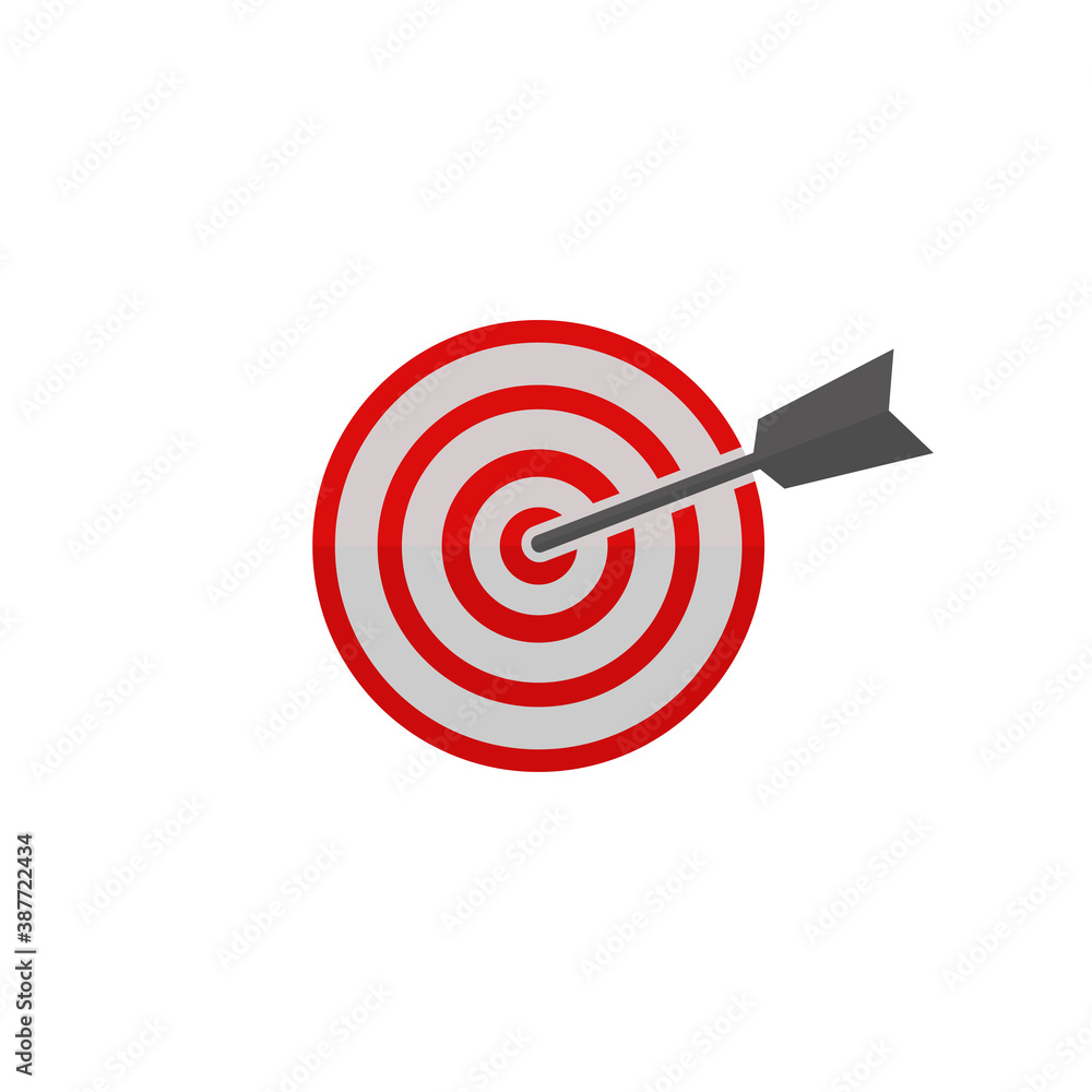 Poster target icon vector. target and arrow vector icon