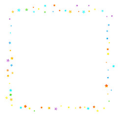 Rainbow Festive Confetti. Carnival Star Falling.