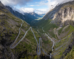 Trollstigen the hairpin road to Geiranger in Norway