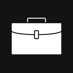 Business bag icon isolated on black background, flat style.