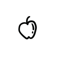 Hand drawn apple. Simple vector icon