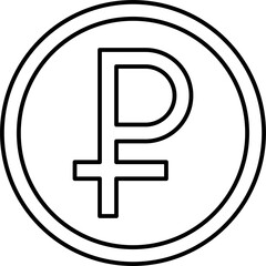 Russian ruble coin, currency of the Russian Federation