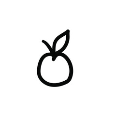 Hand drawn apple. Simple vector icon