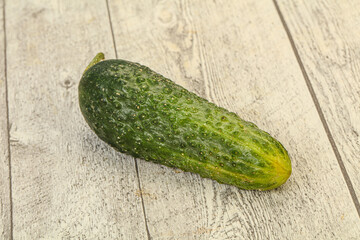 Green ripe fresh cucumber over background