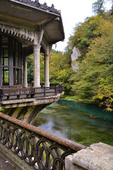 Fototapeta premium Psyrtskha railway Station, Abkhazia, New Athos