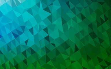 Fototapeta premium Dark Blue, Green vector abstract mosaic backdrop.