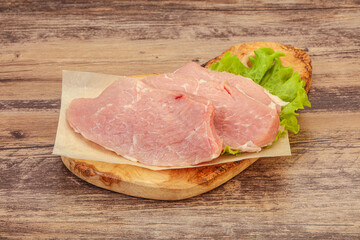 Raw pork steak for cooking