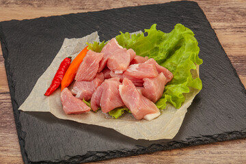 Raw pork meat for cooking