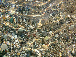 Pebbles on the beach of the Mediterranean Sea