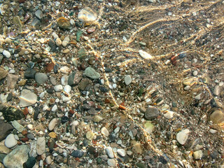 Pebbles on the coast of the Mediterranean Sea