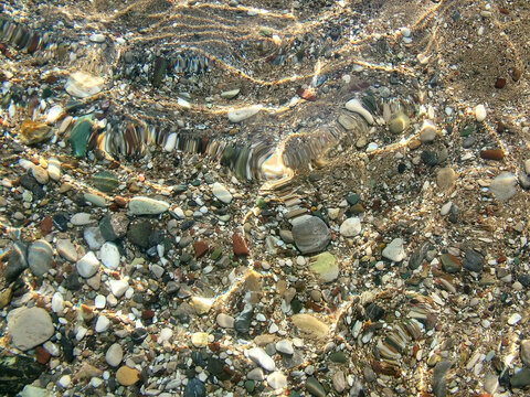 Pebbles on the beach of the Mediterranean Sea