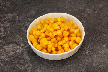 Sweet corn seeds in the bowl