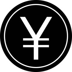 Yen and yuan coin, currency sign used for the Japanese yen and the Chinese yuan