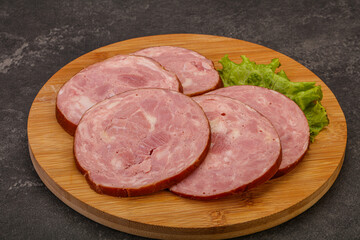 Slices of pork meat ham