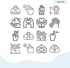 Simple set of nonverbal related lineal icons.