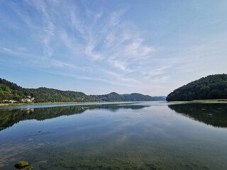 View of the Czchowskie Lake. Lake Czchowskie, Malopolskie voivodeship.