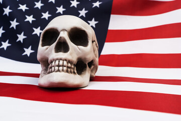 Skull with USA flag background