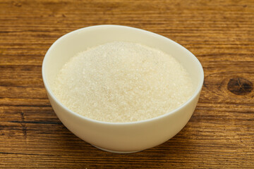 White sugar in the bowl