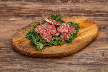 Iberian pork Fuet sausage slices