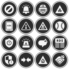 16 pack of error  filled web icons set