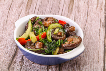 Marinated shiitake mushrooms with herbs