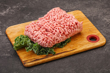 Raw pork minced meat for cooking