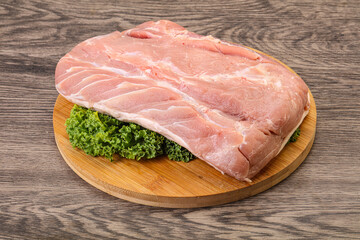 Raw pork loin for cooking