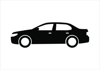 Modern car sedan flat icon. Vector illustration isolated on a white background.