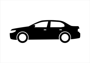 Obraz na płótnie Canvas Modern car sedan flat icon. Abstract illustration isolated on a white background