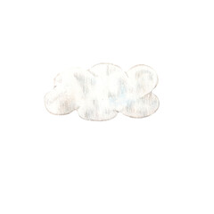 Watercolor cloud isolated on white background