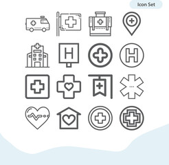 Simple set of asylum related lineal icons.