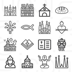 16 pack of muslims  lineal web icons set